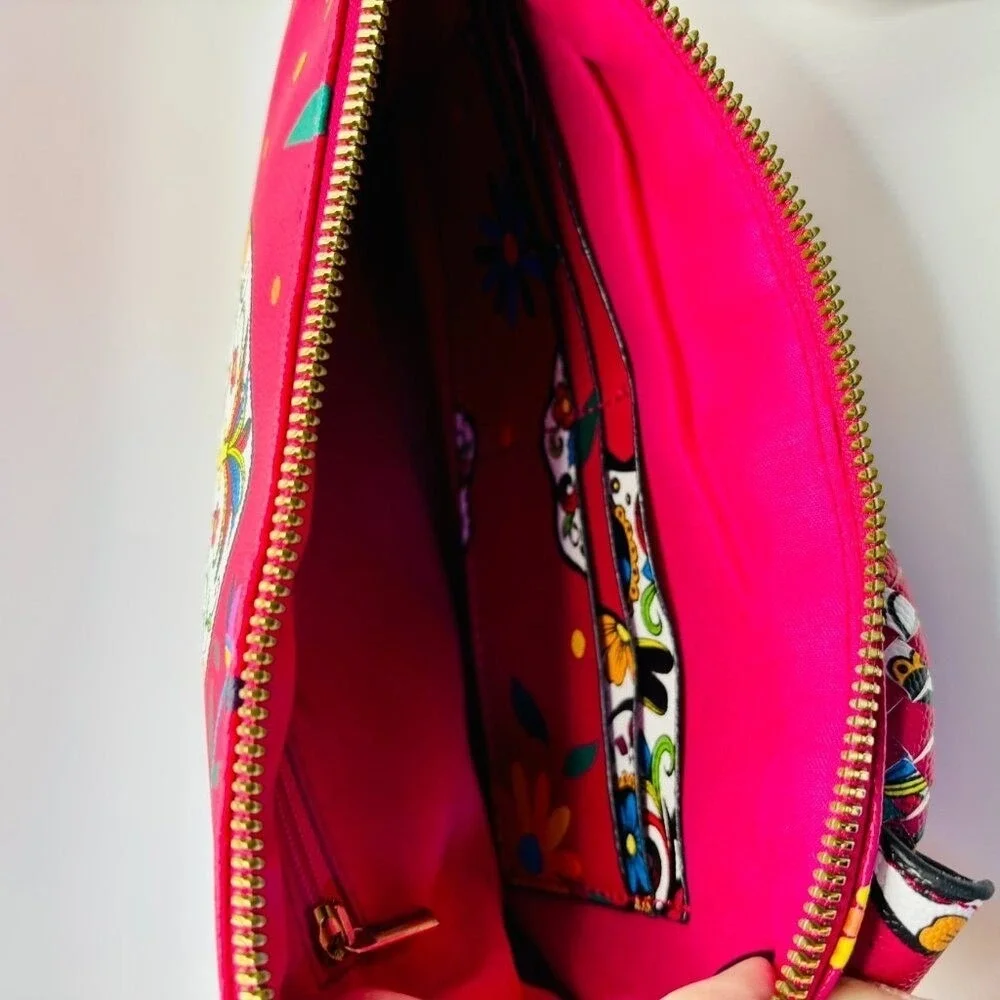 *NWOT* Sugar Skull Wristlet Clutch Women Red Day of the Dead‎ Tassel Bag